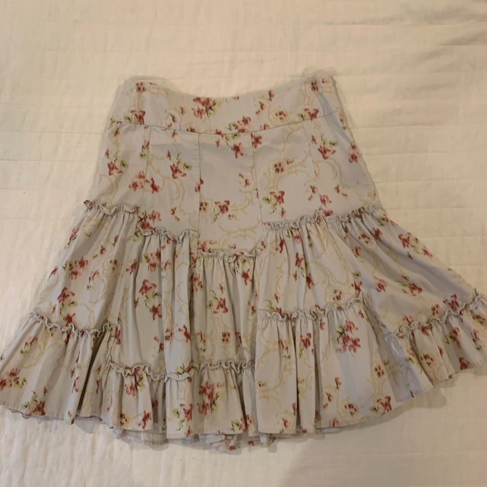 Anthropologie Odille Corduroy Ruffle Skirt size 6
